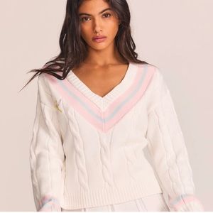 Loveshackfancy Malaine V-Neck Pullover Small